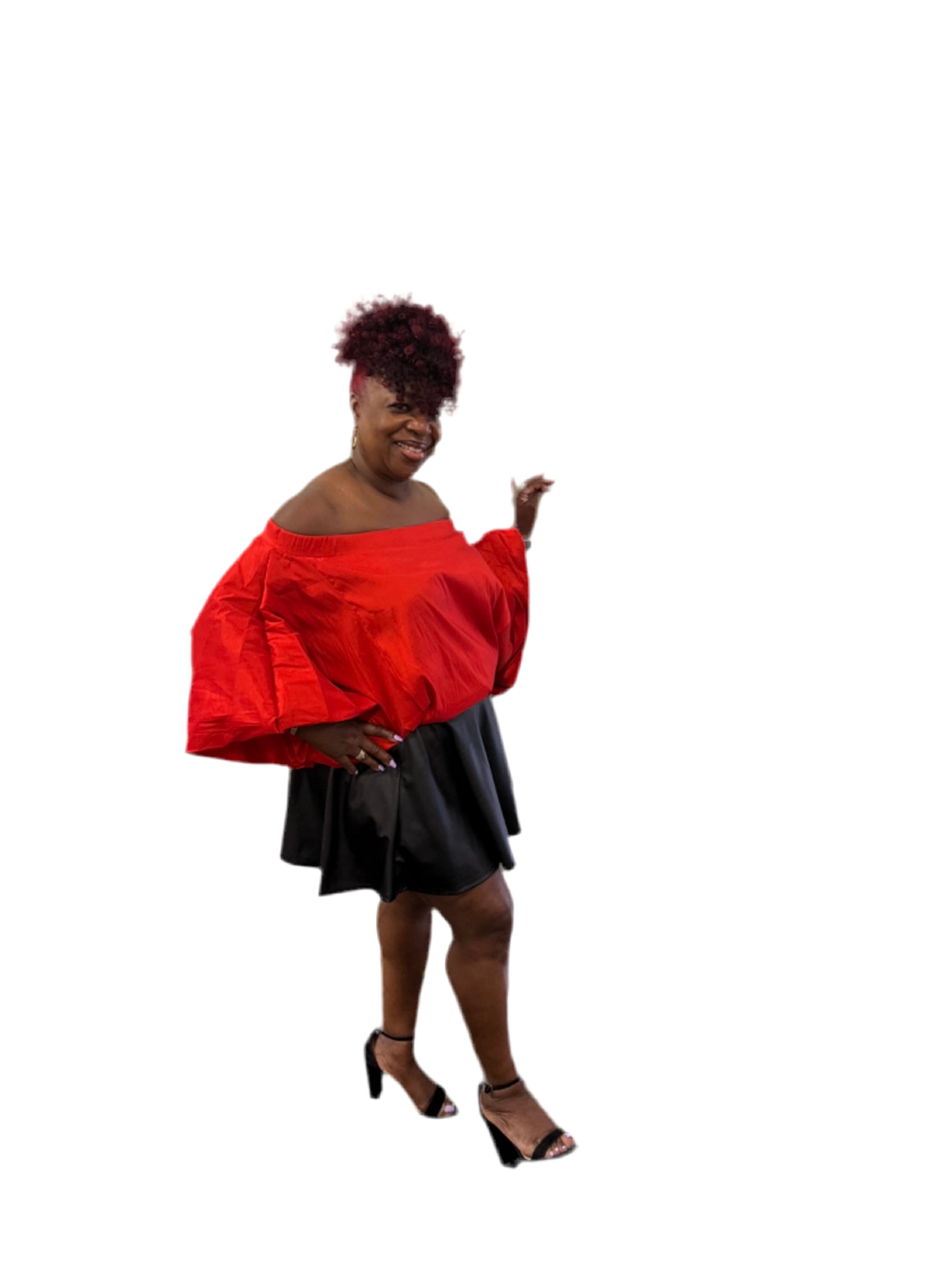 N2B - Off Shoulder Taffeta Blouse One Size