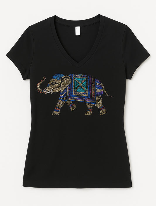 ATS - small Lady Rhinestone Blue Elephant
